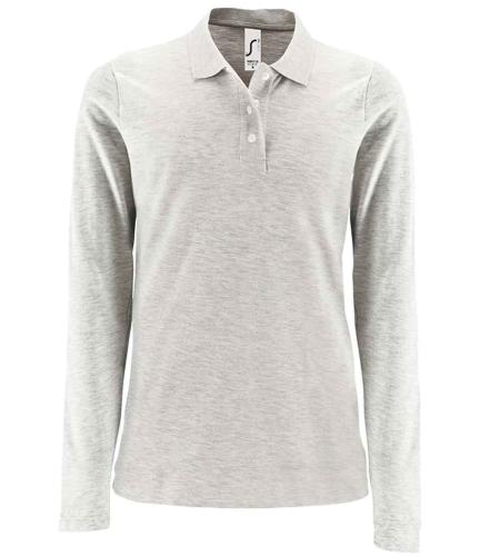 SOL'S Ladies Perfect Long Sleeve Piqu� Polo Shirt - ASH - L